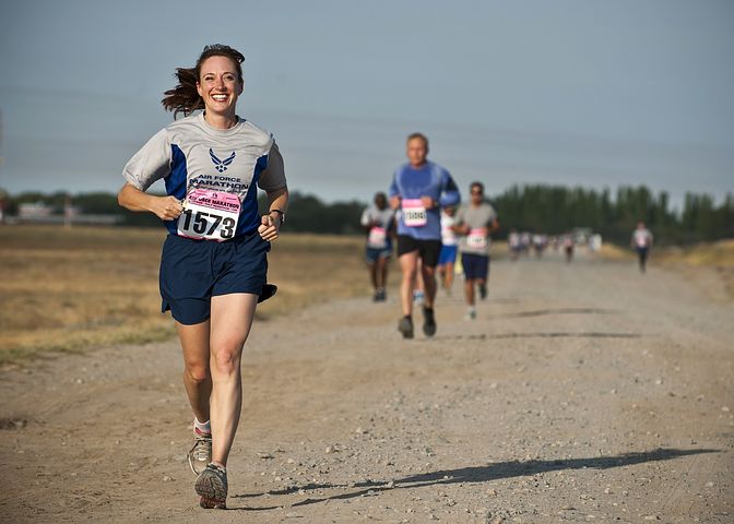 Runners competing in marathon